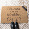 Personalised Turn Off Doormat