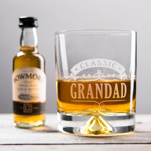Personalised Whisky Tumbler & Bowmore Miniature - Classic Any Name