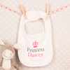 Personalised White Baby Bib - Princess