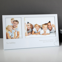 Personalised White Double Photo Frame