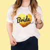 Personalised White T-Shirt - Bride Gold Heart