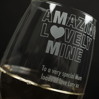 Personalised Wine Glass - Amazing Mum