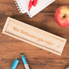Personalised Wooden Pencil Box - Ruler,  Any Message