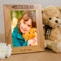 Personalised Wooden Photo Frame - Best Sister Ever