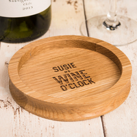 Personalised Wooden Wine Bottle Coaster - Wine O