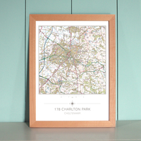 Personalised Your House In the Centre Framed Map Print