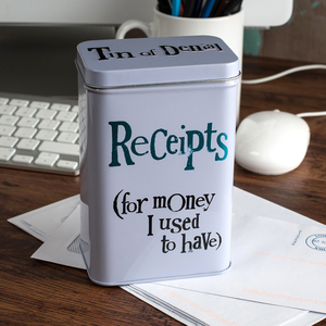 Tin Of Denial Receipts Storage Tin