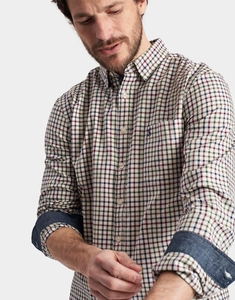 Antique Creme Multi Check Wilby Classic Fit Shirt Size S Joules UK