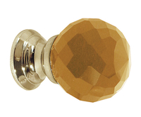 Amber Faceted Glass Cabinet Knobs