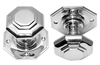 Bright Chrome Flat Octagonal Door Knobs in Pairs