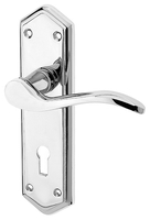 Bright Chrome Paris Keyhole Handle Set