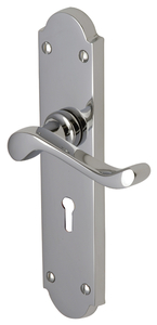 Heritage V750 Savoy Long Chrome Lever Lock Door Furniture