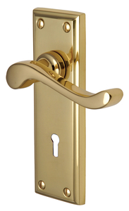 Heritage W3200 Edwardian Brass Lever Lock Door Furniture