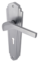 Heritage WAL6500 Waldorf Satin Chrome Lever Lock Door Furniture