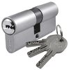 Nickel High Security Double Euro Cylinder 30x30mm to 30x75mm