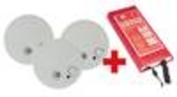 Smoke detector,  9 V block battery,  set of 3 Westfalia