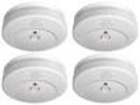 Smoke detector,  9 V block battery,  set of 4
