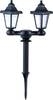 Twins Solar LED Double Light,  Lantern Design,  Ground Spike,  Bright White Heitronic