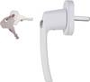Window handle,  lockable,  with 2 keys,  color white Westfalia
