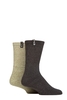 Mens 2 Pair Pringle Cushioned Boot Socks Grey / Green 7-11