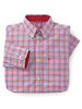 Button Collar Long Sleeve Shirt - Berry Mix