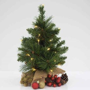 Home Christmas Tree in Basket with LED Lights