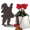 Home Father Christmas Silhouette Pot with Cyclamen And Diary