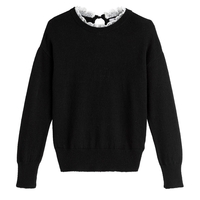 2-in-1 Jumper in Fine Knit with Lace Collar