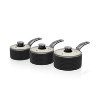 3-Piece Retro Pan Set in Black