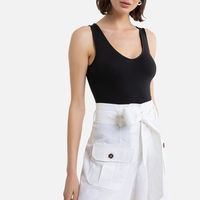 Basic Plain V-Neck Bodysuit