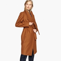 Belted Shawl Wool Mix Coat