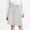 Buttoning A-Line Denim Skirt