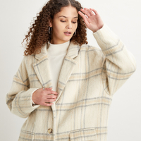 Checked Mid-Length Coat