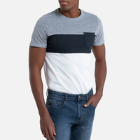 Cotton Colour Block T-Shirt with Short Sleeves