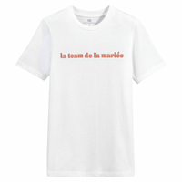 Cotton Crew Neck T-Shirt with Team Bride French Slogan