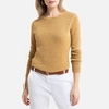 Cotton Mix Crew-Neck Jumper in Ribbon Knit