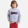 Cotton Mix Crew-Neck Sweatshirt with Bouclé Pattern,  3-12 Years