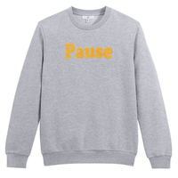 Cotton Mix Crew-Neck Sweatshirt with Embroidered Slogan