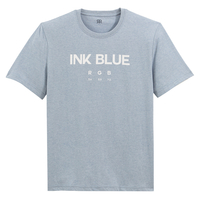 Cotton Mix T-Shirt with Slogan and Short Sleeves