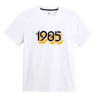 Cotton Printed Front T-Shirt with Short Sleeves and Crew-Neck