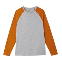Crew Neck T-Shirt with Long Raglan Sleeves