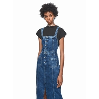Dua Lipa Denim Midi Dress with Pockets