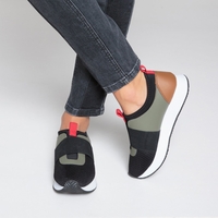 Elastic Strap Colour Block Wedge Trainers