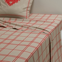 Fallaz Red Check Print Flat Sheet