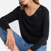 Fine Knit Jumper with V-Neck and Star Details