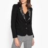 Fitted Blazer with Embellished Collar