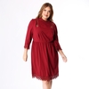 Flared Midi Dress with Macramé Details