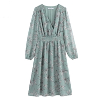 Floral Print Wrapover Midi Dress