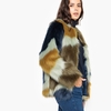 Graphic Faux Fur Coat