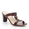 Heeled Mules in Vegetable-Tanned Leather with Metal Stones